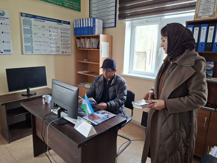 “Ipoq”  mahalla fuqarolari yig`inida ko`chma kutubxona xizmati ko`rsatdi